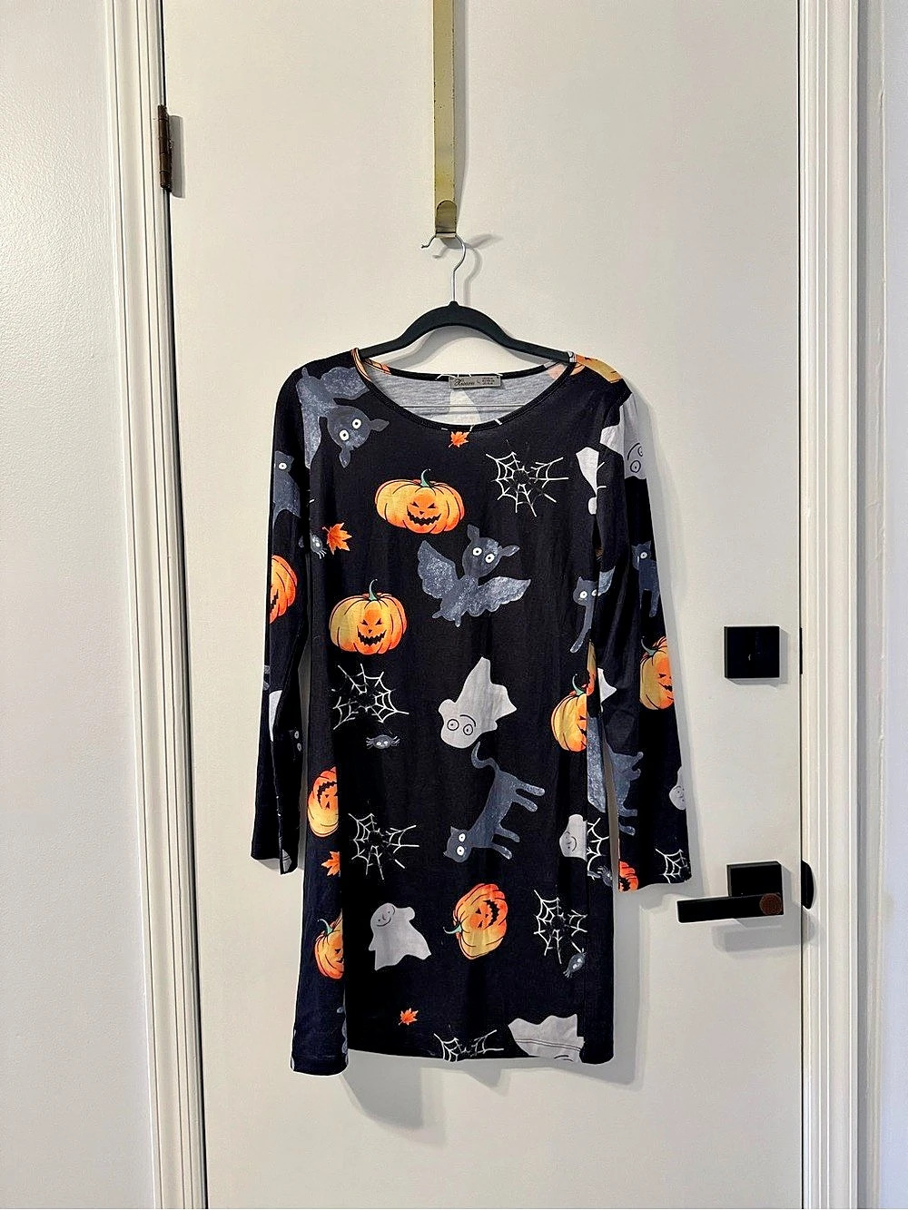 Halloween Print Long Sleeve Mini Dress Size Large